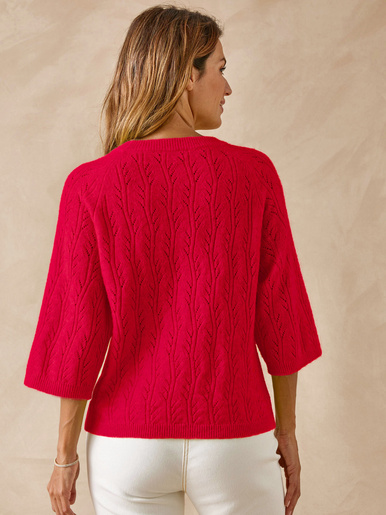Pull manches au coude avec laine