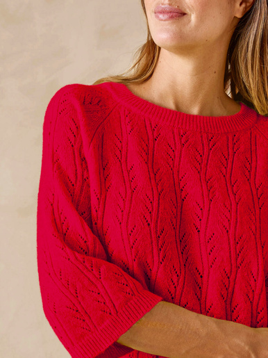 Pull manches au coude avec laine