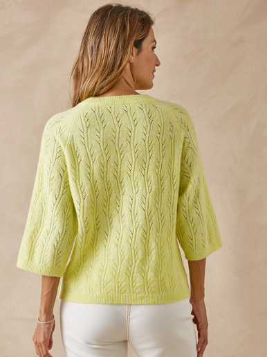 Pull manches au coude avec laine