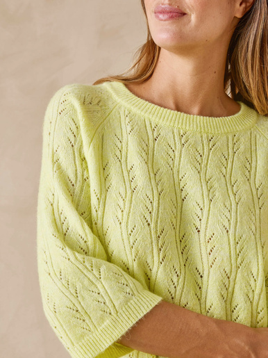 Pull manches au coude avec laine