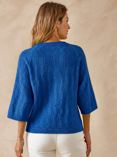 Pull manches au coude avec laine