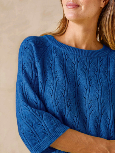 Pull manches au coude avec laine