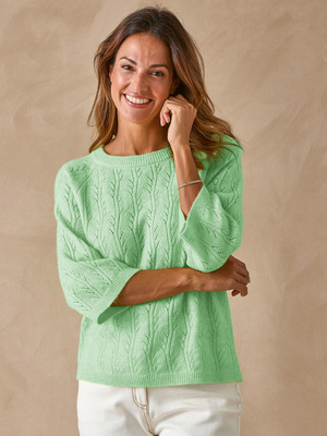 Pull manches au coude avec laine