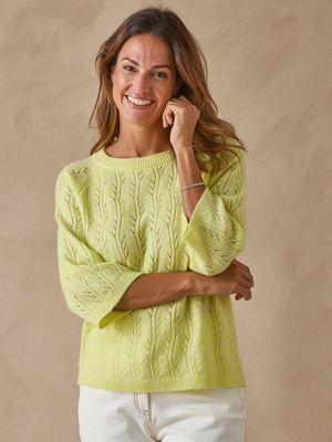 Pull manches au coude avec laine