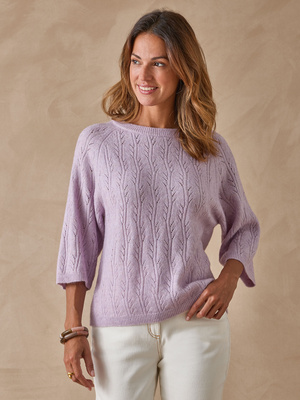 Pull manches au coude avec laine