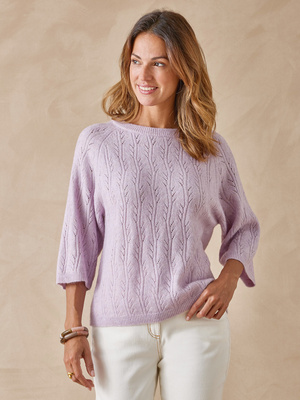 Pull manches au coude avec laine