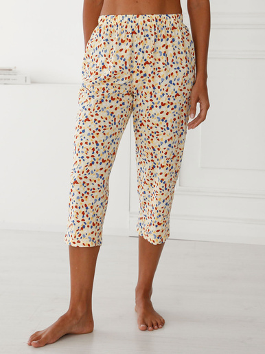 Pantacourt de pyjama jersey pur coton - Daxon - Jaune paille