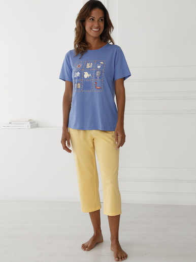 Pantacourt de pyjama jersey pur coton