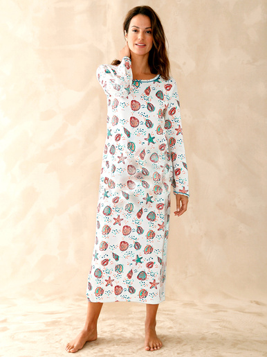 Lot de 2 chemises de nuit longues coton