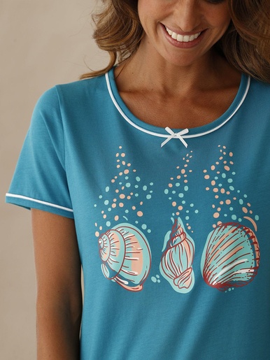 Lot de 2 chemises de nuit courtes coton