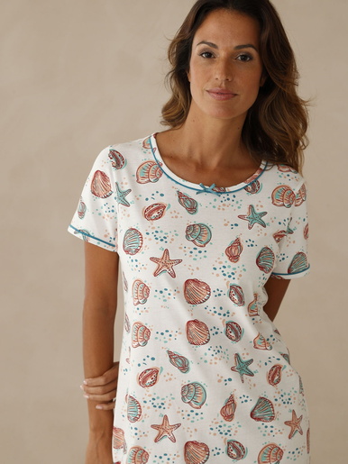Lot de 2 chemises de nuit courtes coton