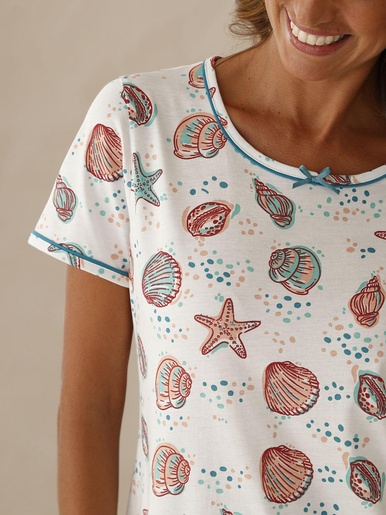 Lot de 2 chemises de nuit courtes coton