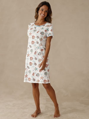 Lot de 2 chemises de nuit courtes coton