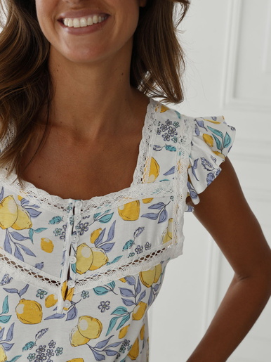 Chemise de nuit coton sans manches