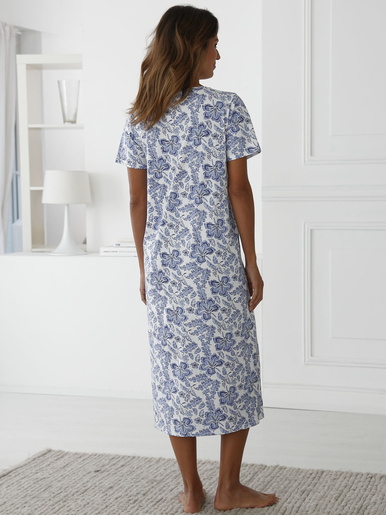 Chemise de nuit manches courtes en coton