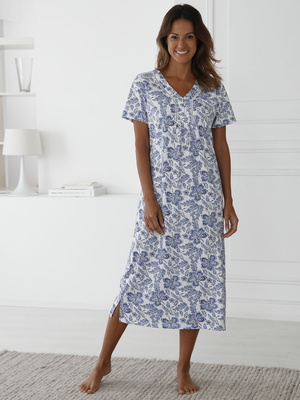Chemise de nuit manches courtes en coton