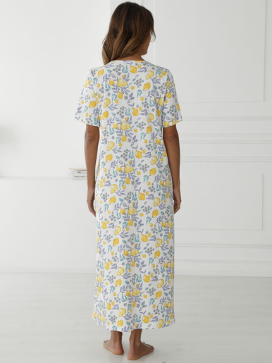 Chemise de nuit coton manches courtes