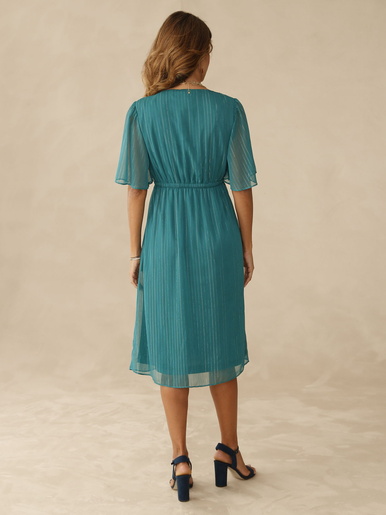 Robe en voile avec fil métallisé