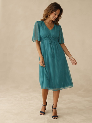 Robe en voile avec fil métallisé