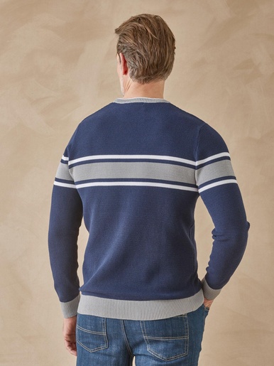 Pull rayé en maille fantaisie