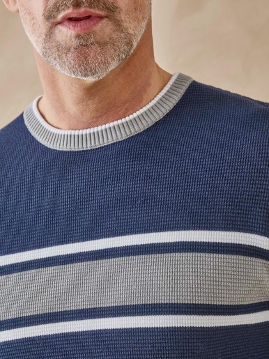 Pull rayé en maille fantaisie