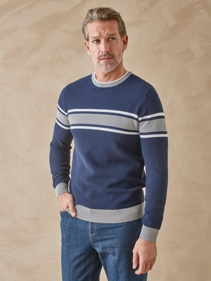 Pull rayé en maille fantaisie