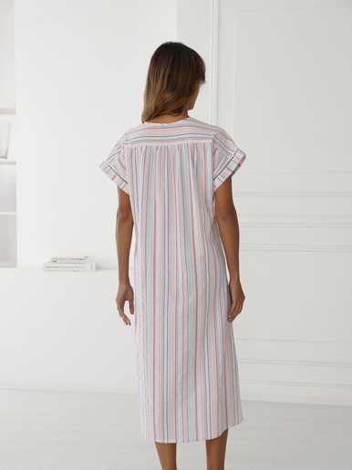 Chemise de nuit en seersucker