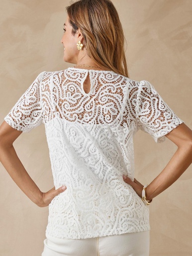 Tee-shirt macramé col rond