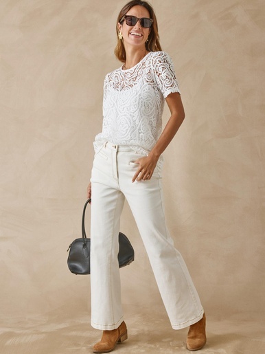 Tee-shirt macramé col rond