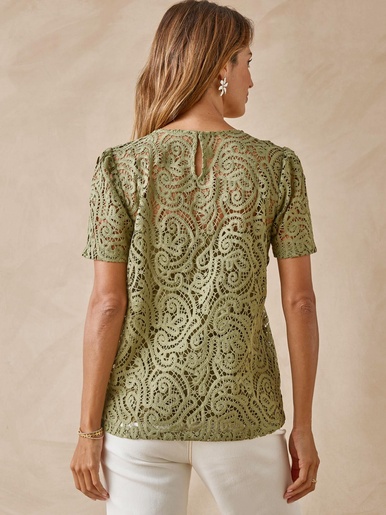 Tee-shirt macramé col rond