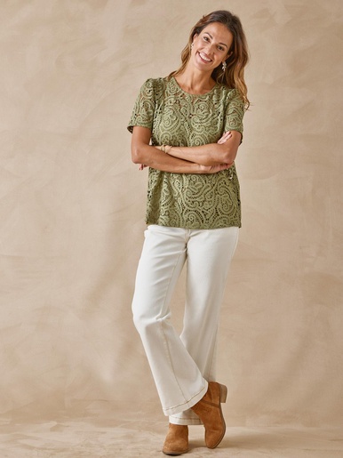 Tee-shirt macramé col rond