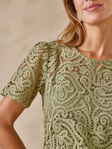 Tee-shirt macramé col rond