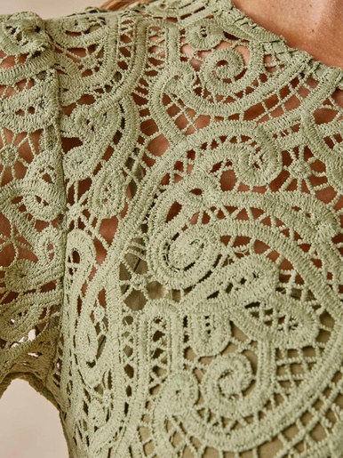 Tee-shirt macramé col rond
