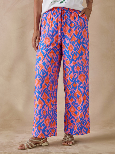 Pantalon large en voile de coton