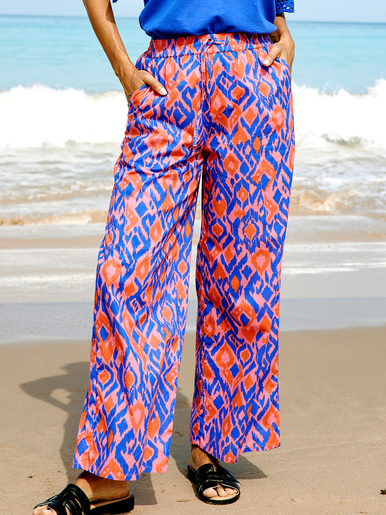 Pantalon large en voile de coton