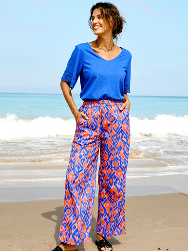 Pantalon large en voile de coton