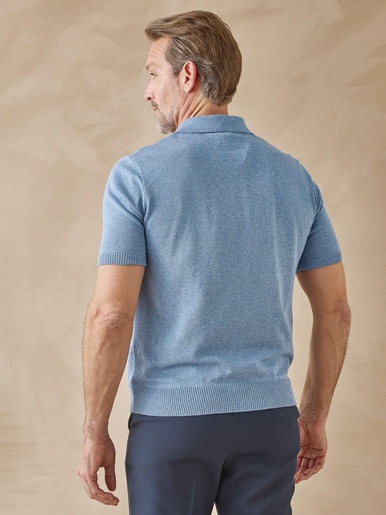 Pull polo zippé manches courtes