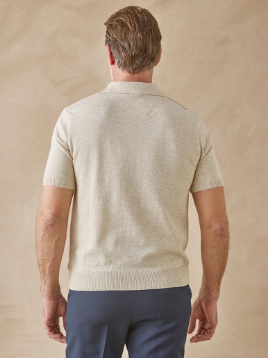 Pull polo zippé manches courtes
