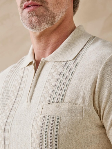 Pull polo zippé manches courtes