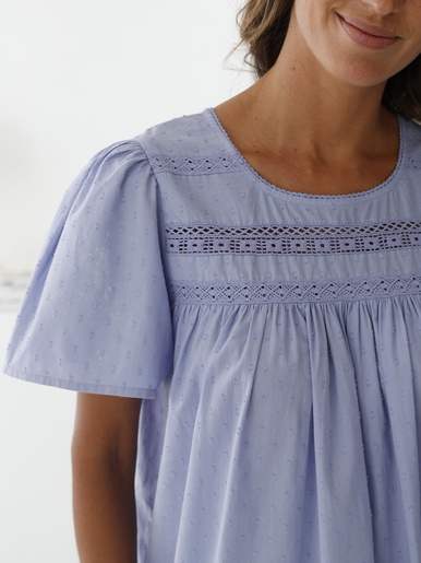 Chemise de nuit évasée en plumetis