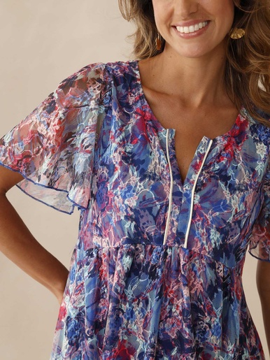 Robe en dentelle imprimée