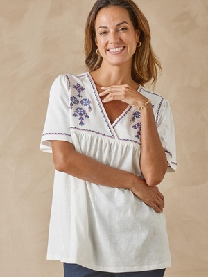 Tee-shirt ample brodé