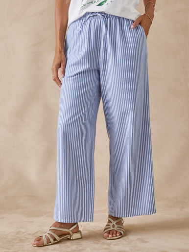 Pantalon large élastiqué