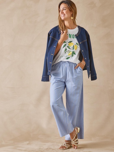 Pantalon large élastiqué