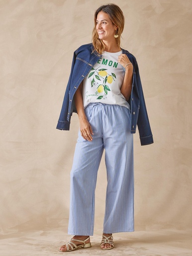 Pantalon large élastiqué
