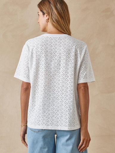 Tee-shirt en broderie anglaise