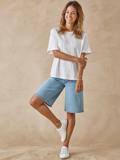 Tee-shirt en broderie anglaise