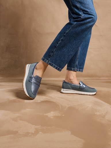 Mocassins élastiqués semelle compensée