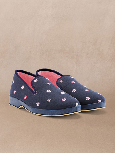 Charentaises brodées intérieur éponge