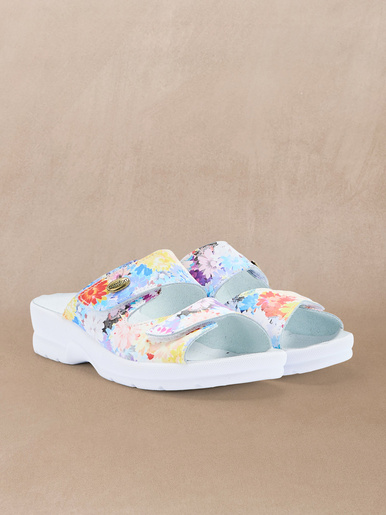 Mules à scratch extra larges - Pédiconfort - Imprimé lavande